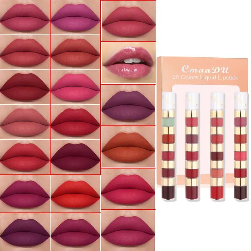 

Bamboo Liquid Lipsticks Waterproof And Long-Lasting Liquid Lipstick Makeup Set Long-Lasting Wear Non-Stick Cup Not Fade