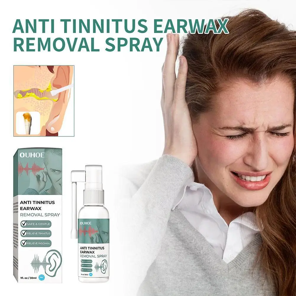 

30ml Anti Tinnitus Earwax Removal Spray Relieving Health Deafness Ear Fluid Ear Care Tinnitus Otitis Swelling T1S9
