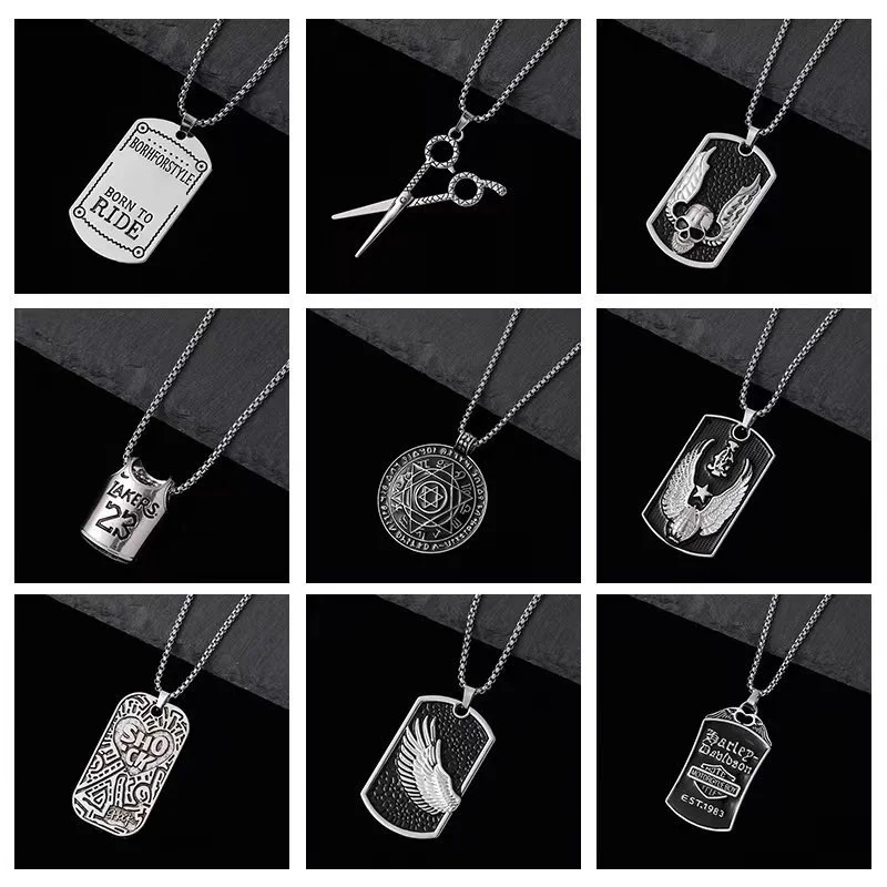 

Personalized Titanium Steel Necklace For Women's Versatile Punk Hip Hop Alloy Pendant Long Sweater Chain Accessories