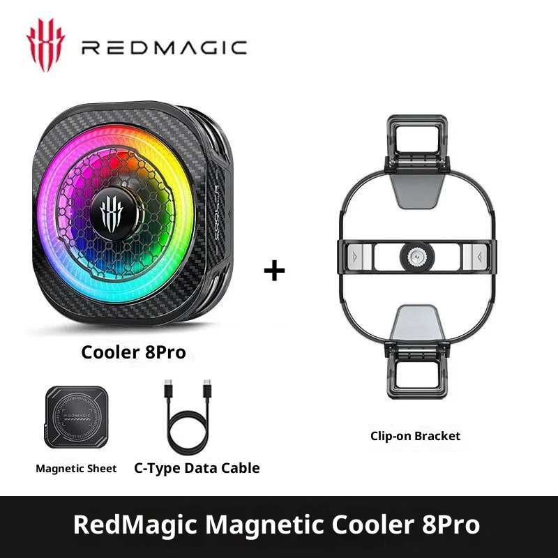 Магнитный кулер Redmagic 8 Pro с RGB-подсветкой для телефонов, игровых смартфонов Black Shark и Flydigi, для стриминга (art.: 3920d92a09482) - 3920d92a09482
