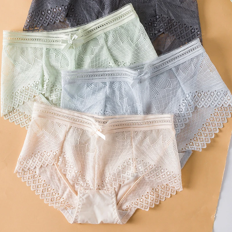 

Сексуальные кружевные трусики, новое женское нижнее белье, модное женское нижнее белье с вырезами, бесшовное нижнее белье с бантом и средней талией