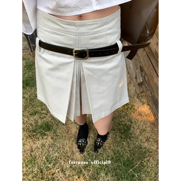 

Korean Version Design Niche Pleated Skirt Women's 2022 Summer New Skirt High Waist Thin Skirt Thin Section
