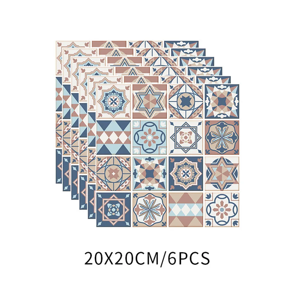 

6 шт., ПВХ-наклейки на стену в виде мозаичной плитки