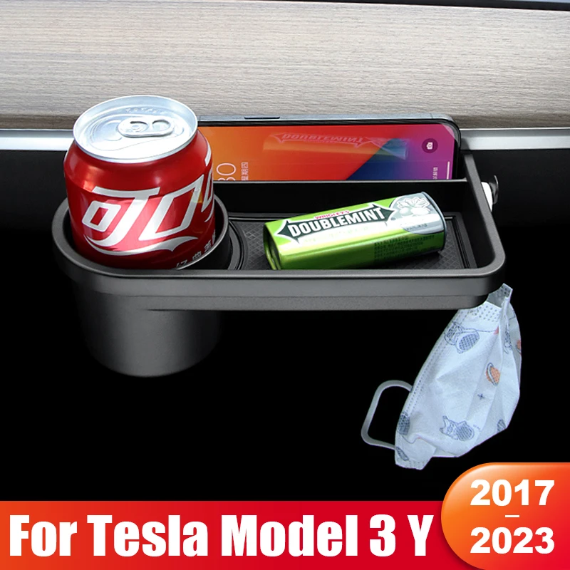 

For Tesla Model 3 Y 2017- 2021 2022 2023 2024 Car Glove Box Storage Box Rack Shelf Mobile Phone Water Cup Tray Accessories