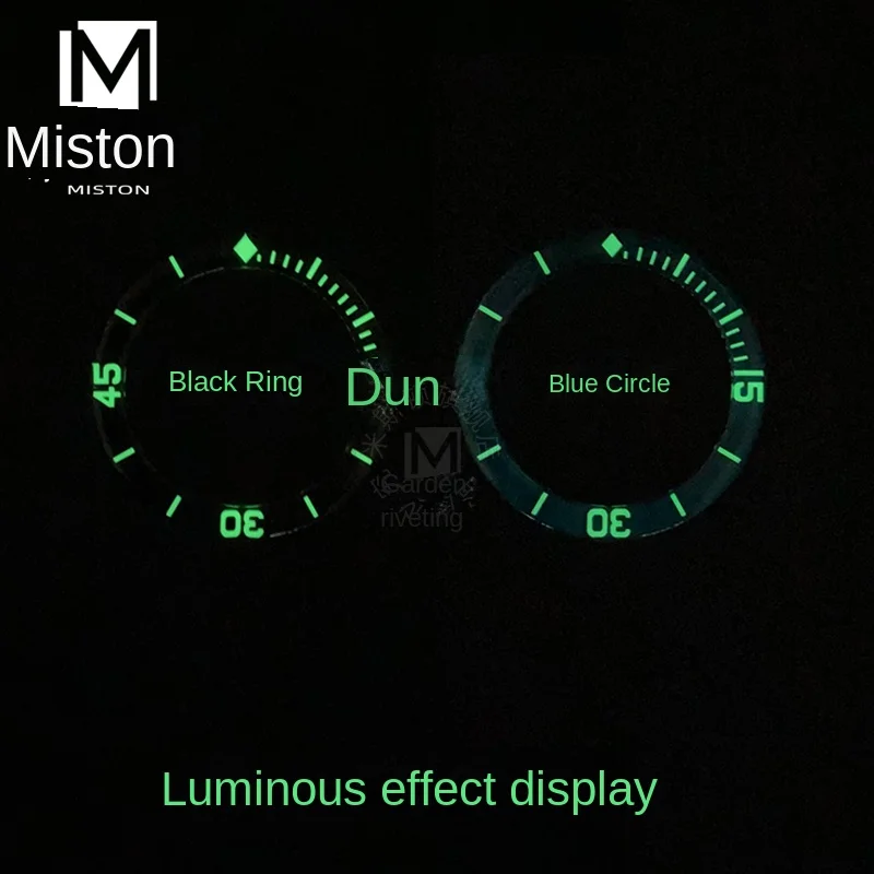 Кольцо-циферблат для наручных часов черное синее сапфировое