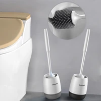 silicone tpr toilet brush and holder quick drain cleaning brush tools for toilet household wc bathroom cleaning accessories sets