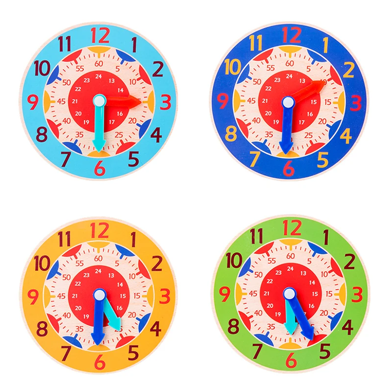 

Детские дошкольные познавательные обучающие деревянные строительные игрушки Часы Минуты секунды красочные часы для детей ранние AidsToys