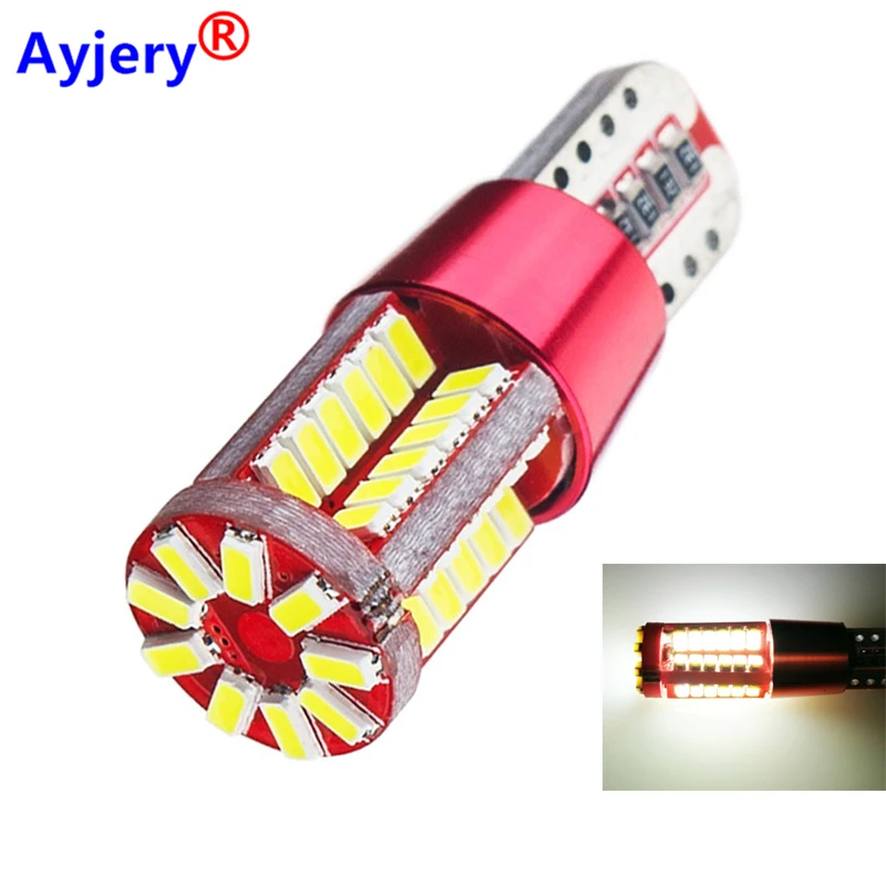 

AYJERY 300 шт. 12 В T10 168 192 W5W 57 SMD 3014 фонарь без ошибок, фонарь для парковки, лампа с клиновидным двигателем, белый, красный, синий