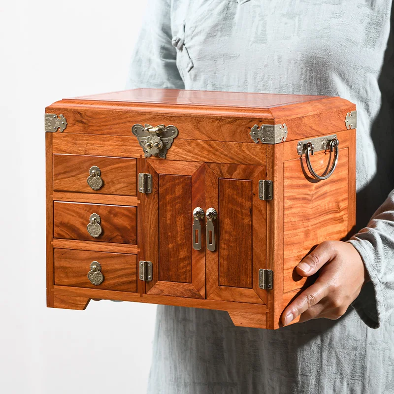 Organizer Luxury Solid Wood Jewelry Boxes For Men Storage Box Display Wedding Necklace Earings Gift