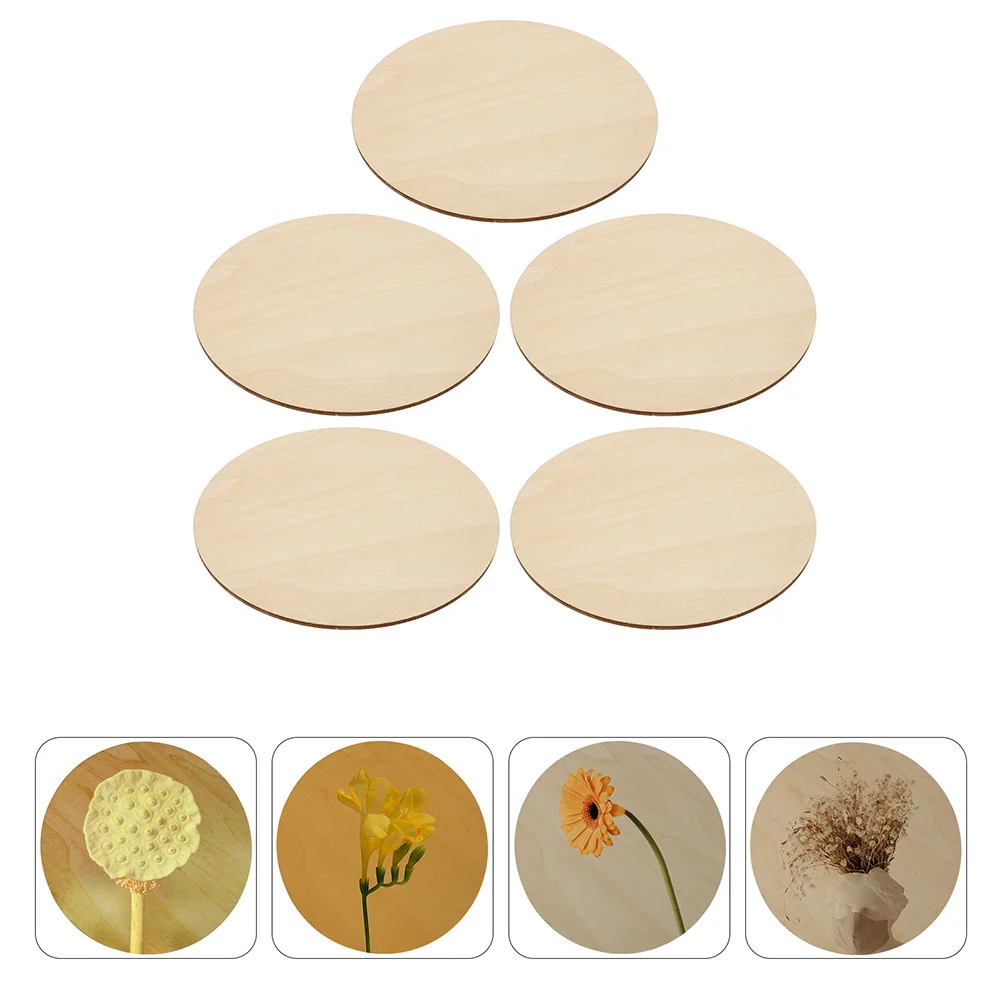 Painting Board Blank Wood Discs Plain Wooden Slice Round DIY Material Accessories Slices Panel Decor Unfinished Circles