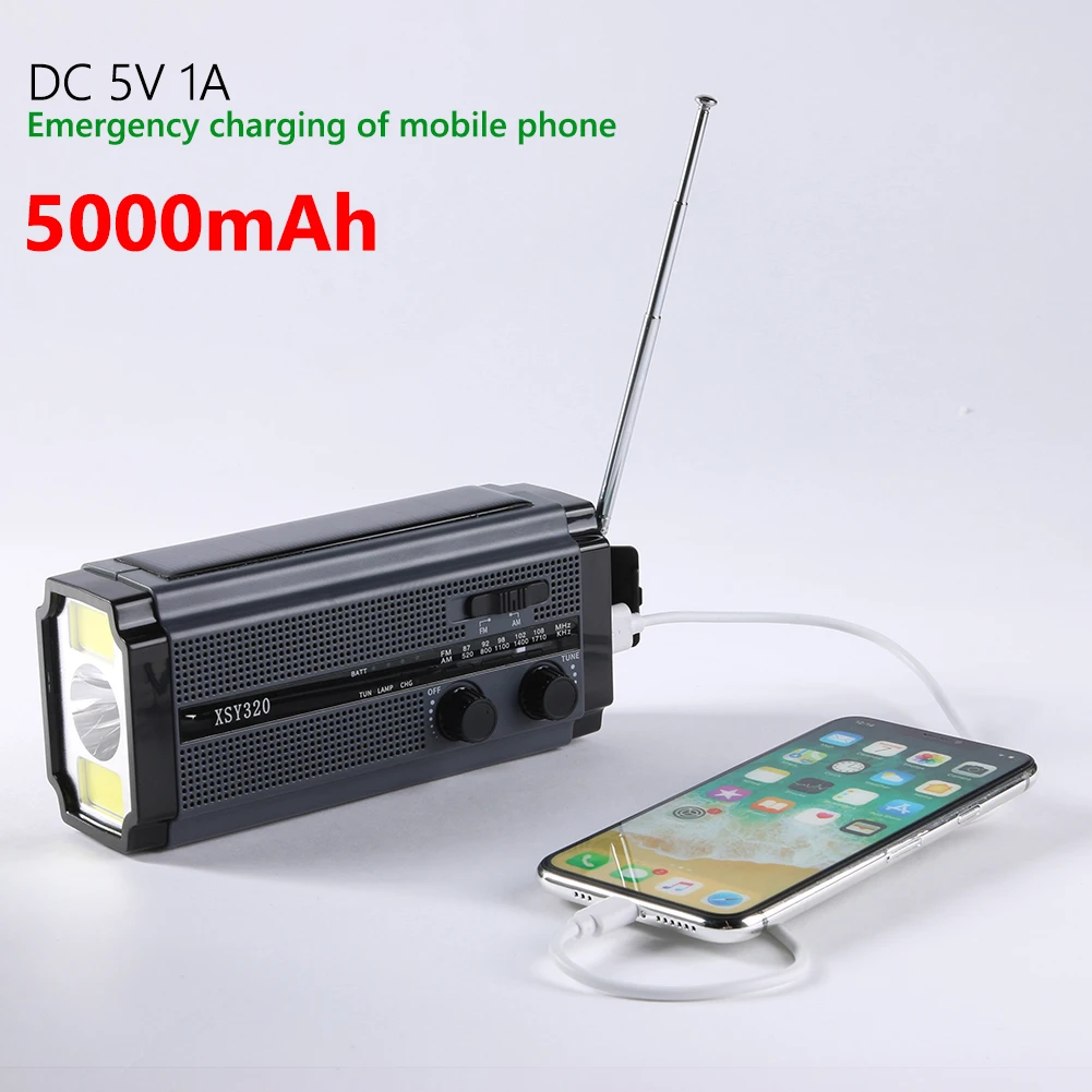 Ручной фонарик на солнечной батарее аварийный радиоприемник лампа для чтения AM/FM