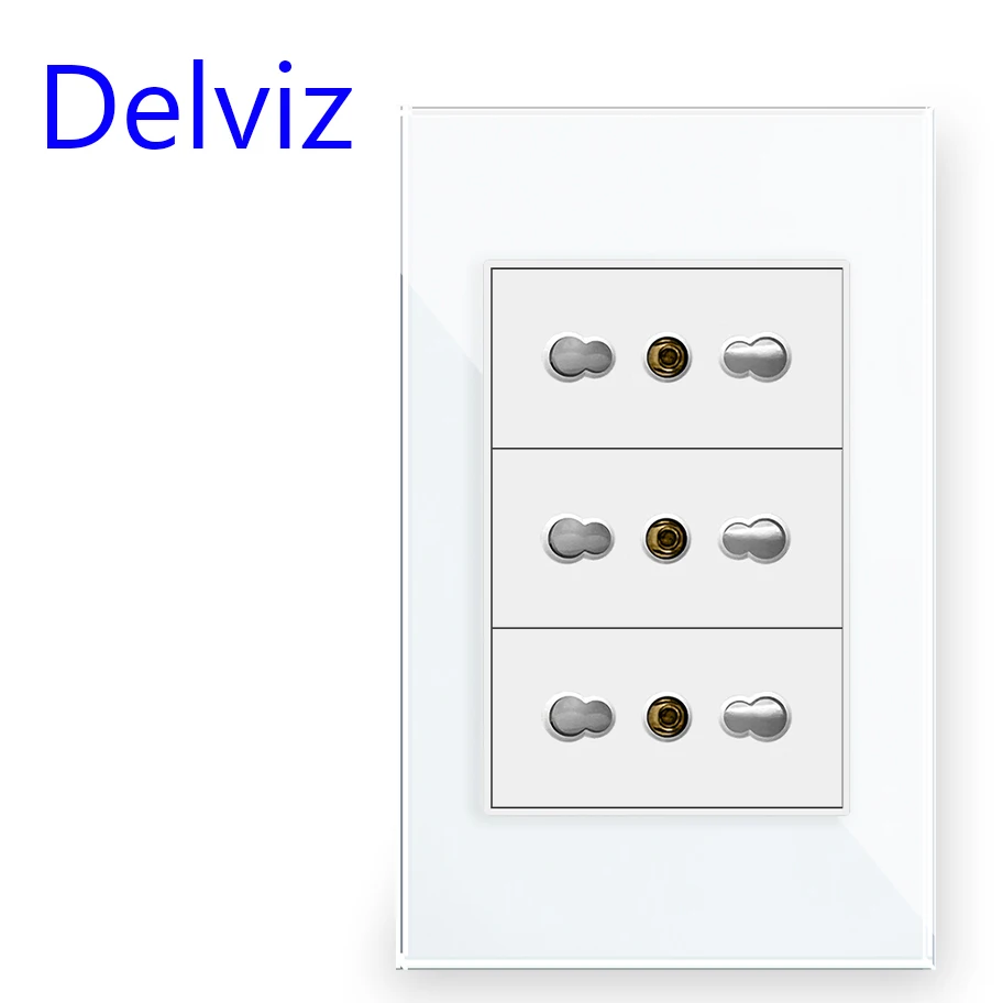 Розетка настенная из закаленного стекла без логотипа 120 х72 мм 16 А 110-250 в перем.