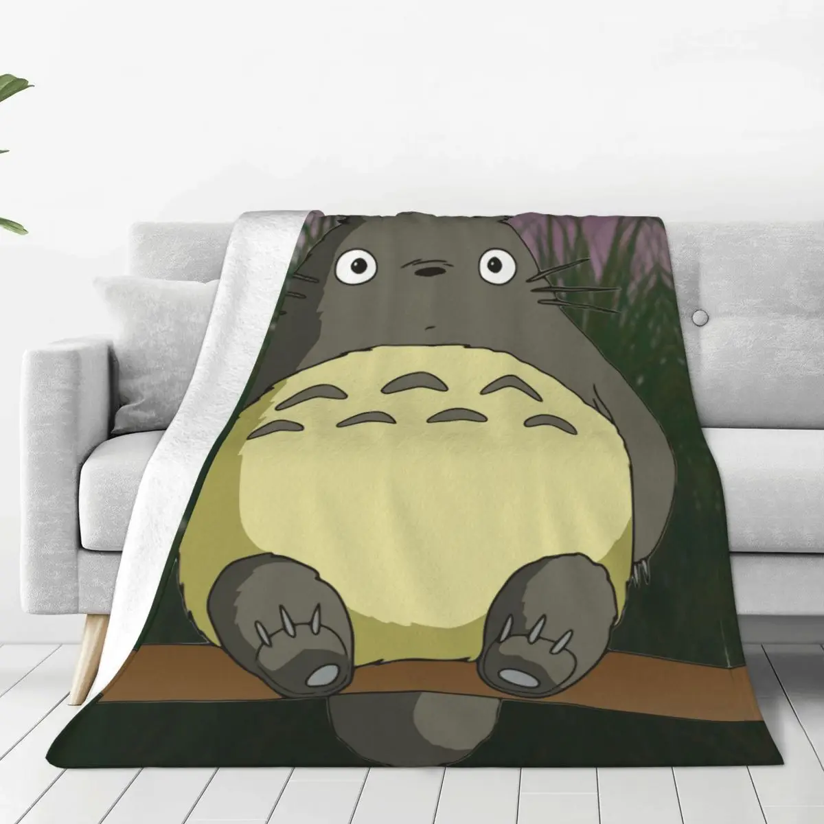 

Tonari No Totoro Knitted Blanket My Neighbor Totoro Japanese Anime Flannel Throw Blankets Bed Sofa Portable Soft Warm Bedspreads
