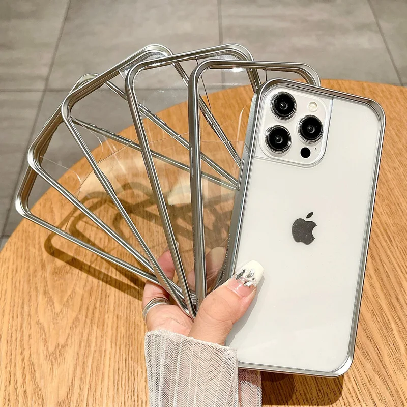 2 в 1 Прозрачный ударопрочный акриловый чехол для iPhone 11 12 13 14 15 Pro Max