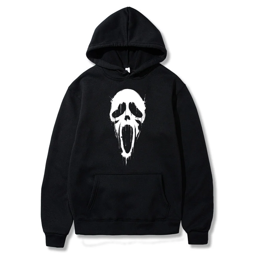 

New Halloween Scream Hoodies Scary Movie Horror Ghost Print Streetwear Men Women Fashion Oversized Sweatshirts Hoodie Pullovers