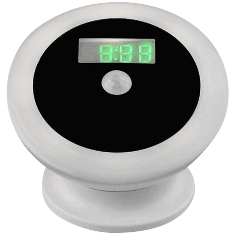 

Motion Sensor Light with Clock AAA Battery Power Magnet LED Night Light for Bathroom Bedroom Corridor Wardrobe