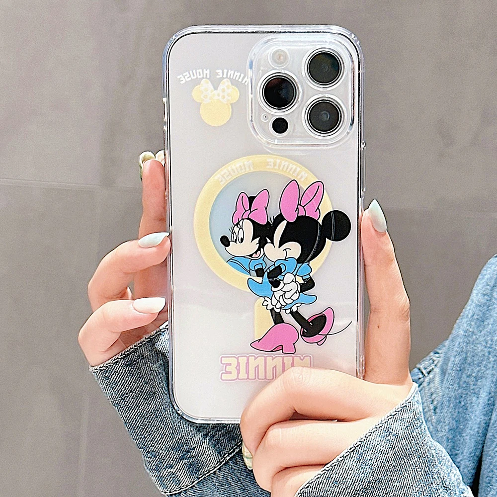 Магнитный чехол для телефона Magsafe с рисунком Микки Minnies Couple Samsung Galaxy S24 S23 S22 S21 S20 FE