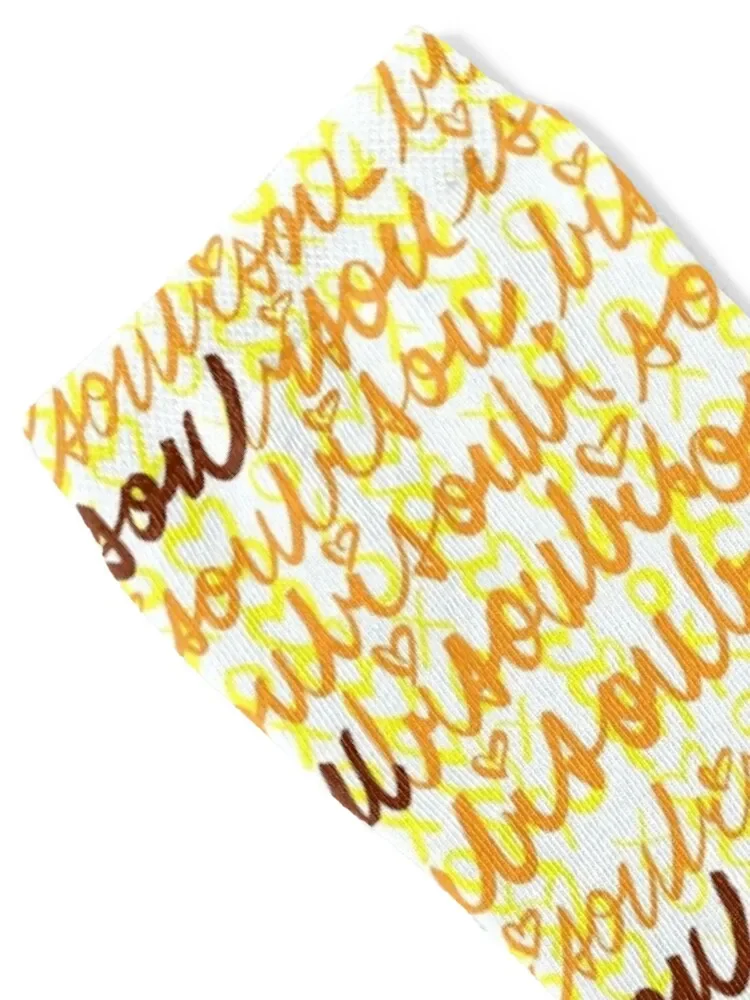 Soul Bisou Honey Cursive носки под заказ спортивные теплые мужские женские