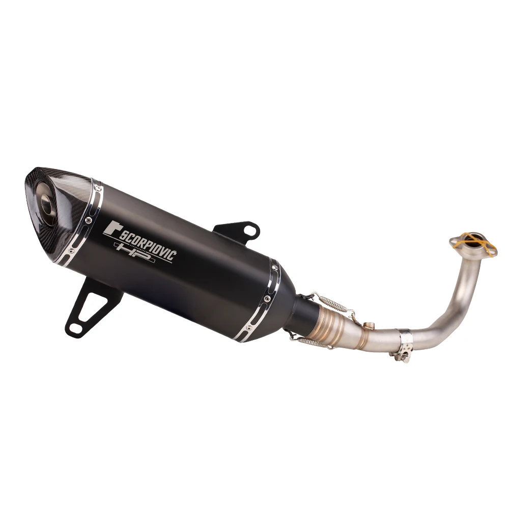 For XMAX300 250 XMAX 300 X MAX250 Motorcycle Exhaust Escape Moto Muffler Slip on Motorcross Front Pipe Stainless Steel Tube images - 6