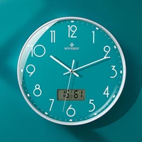 30cm30cm wall clock living room silent clock modern wall hanging quartz clock with thermohygrometer display home decoration