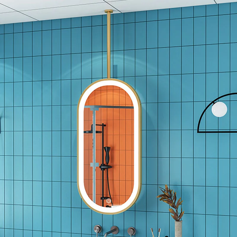 

Creatives Nordic Mirror Dressing Bathroom Gold Edge Art Mirror Metal Irregular Aesthetic Dekoracyjne Lustra Home Decoration