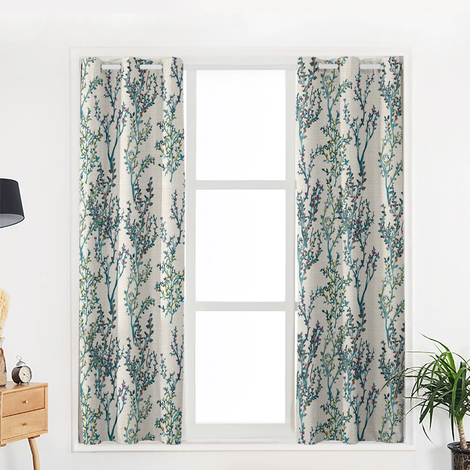 Занавески с изображением одуванчика зеленые акварельные шторы на окна гостиной