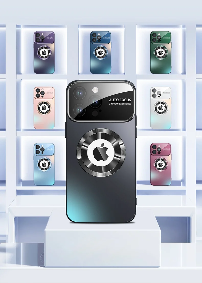 Модный Магнитный чехол с титановым покрытием для iPhone 16 15 14 13 12 11 Pro Max защитой