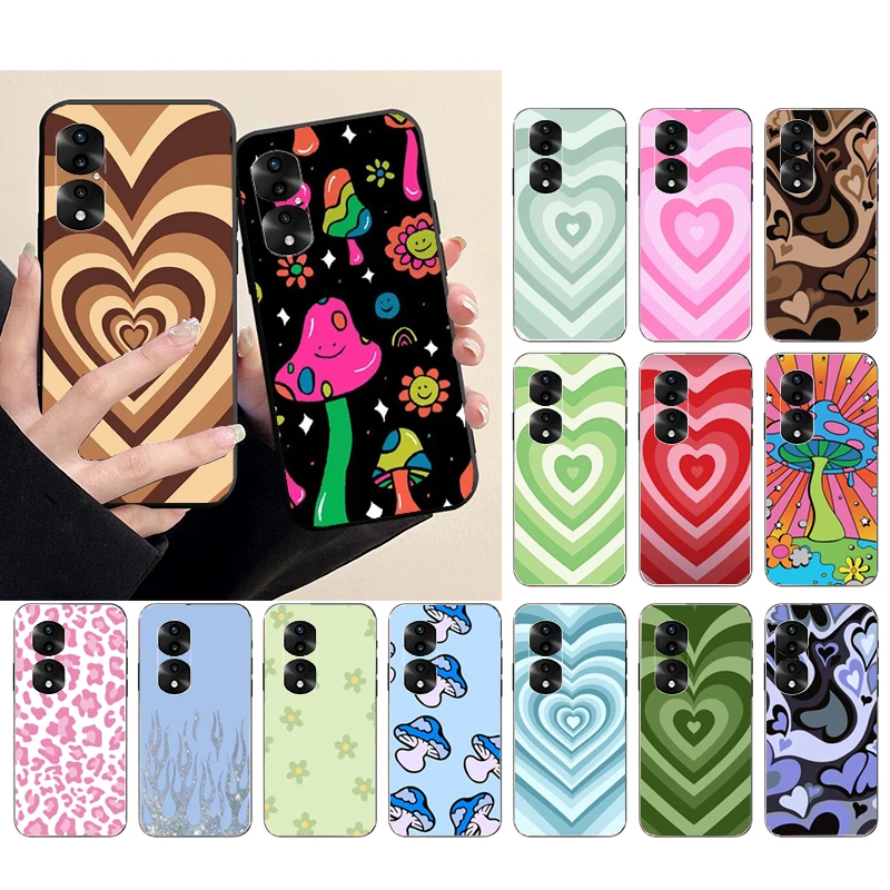 

Love Heart Flower Mushroom Phone Case for Huawei P50 Pro P30 P40 Lite P40Pro P smart P20 lite Mate 50 20Pro 20lite Y9A Y9S