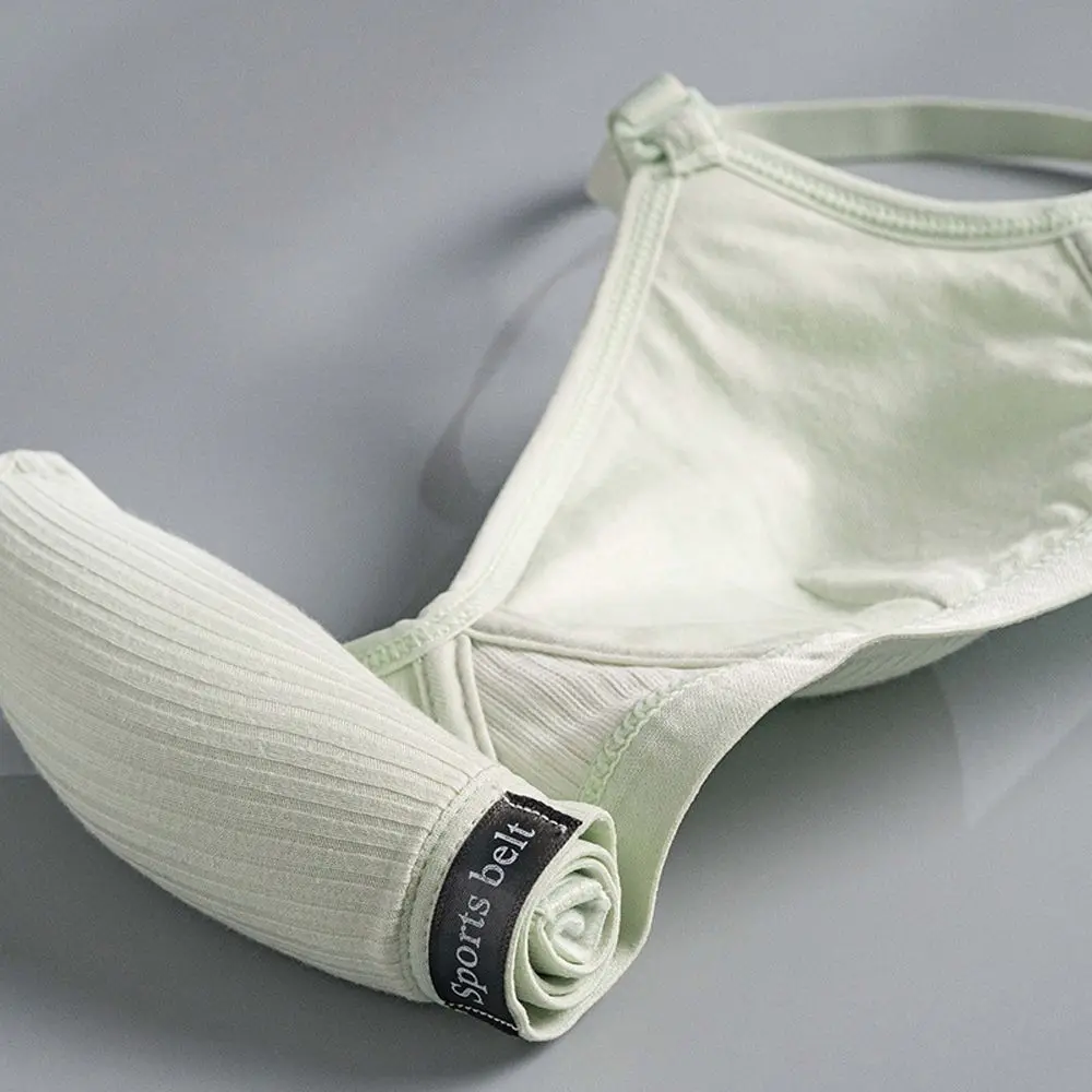 Дышащий спортивный бюстгальтер без костей с треугольной чашкой и глубоким