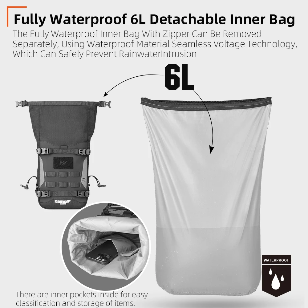 Эконом-сумка для мотоцикла Rhinowalk 2024 Высококачественная сумка путешествий на