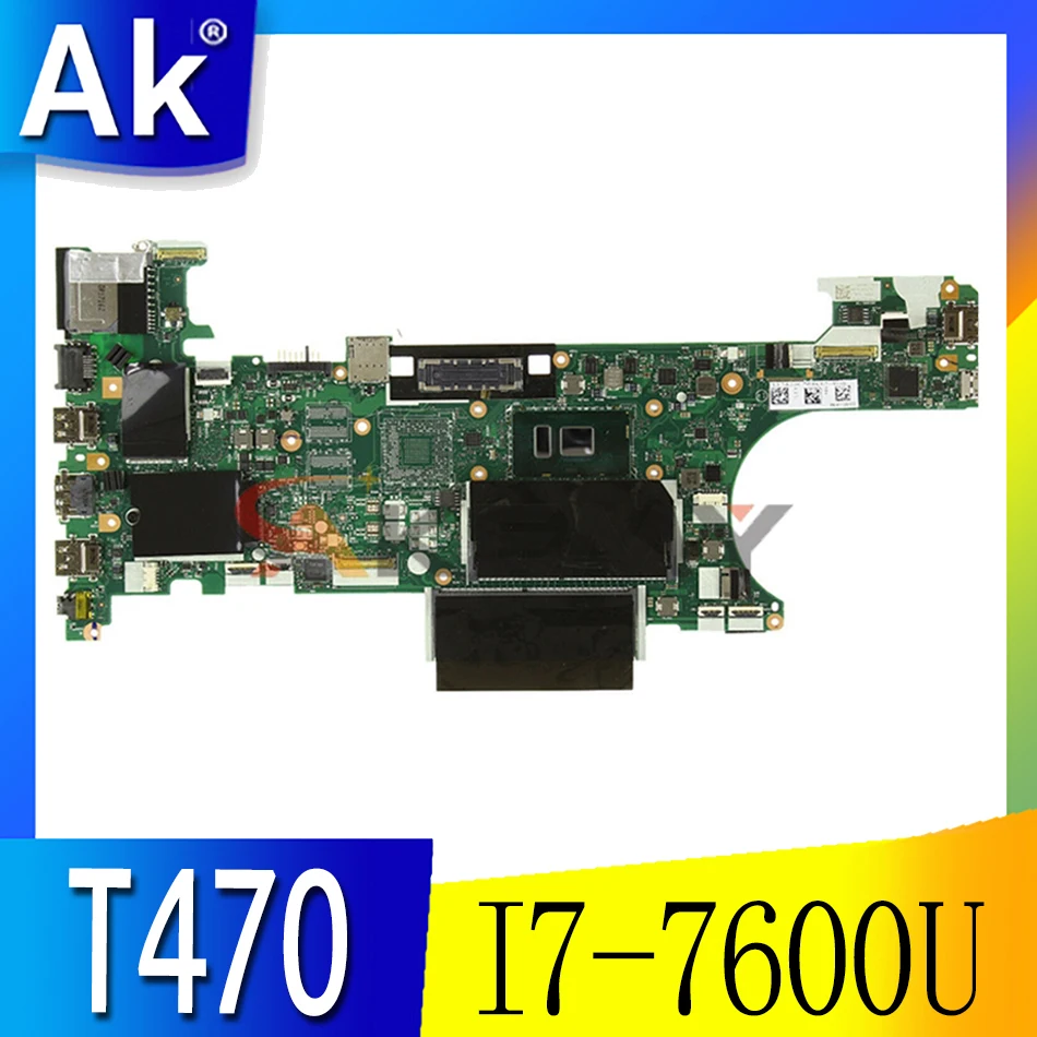 

Akemy 01HX664 CT470 NM-A931 MAIN BOARD For Lenovo ThinkPad T470 Laptop Motherboard SR33Z I7-7600U CPU DDR4