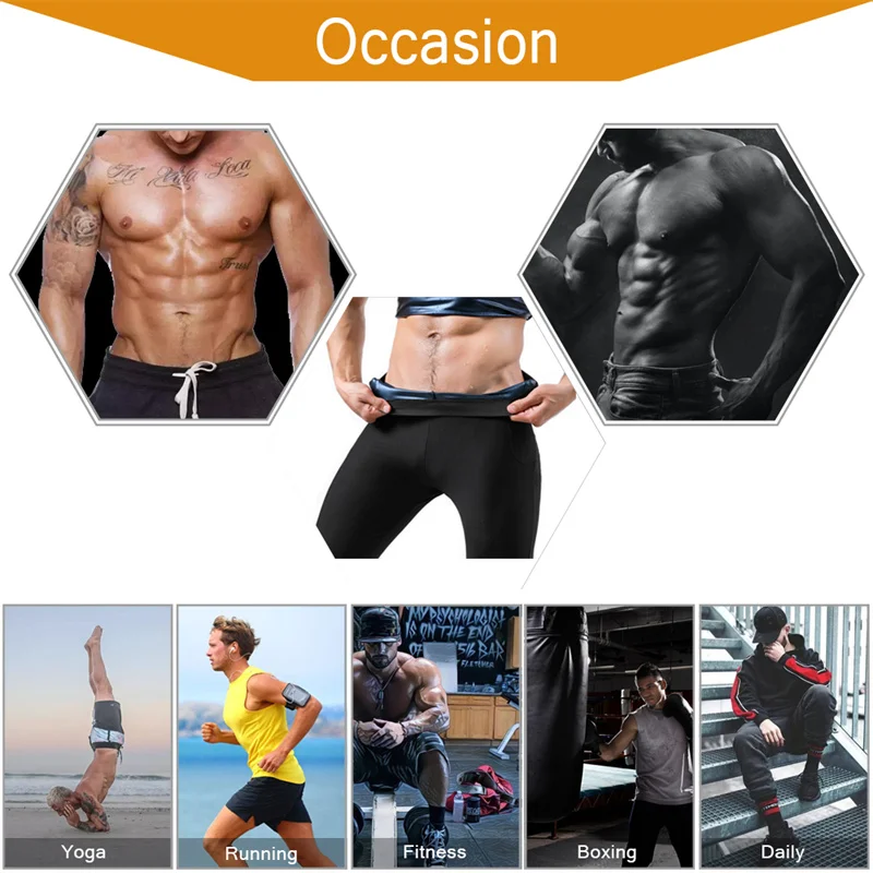 NINGMI Men Body Shaper Sauna Pants Man Waist Trainer Slimming Pants Suana Shaperwear Legging Pants Fittness Sweat Pants