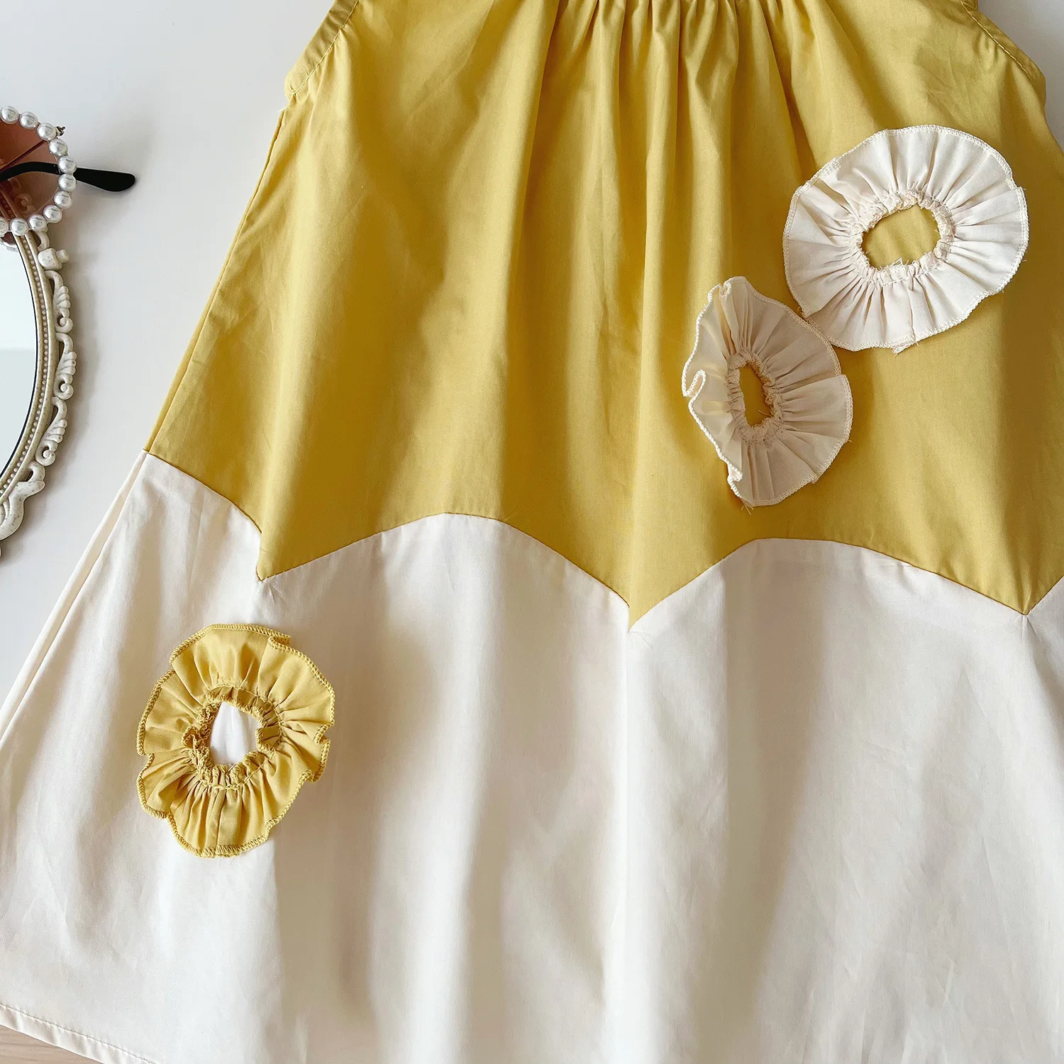 Лето 2024 новое корейское платье без рукавов для женщин и детей одинаковое по цвету