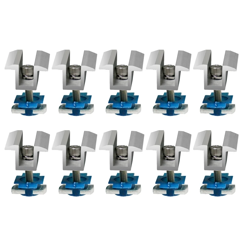 

10Pcs Adjustable Clamp 30/35/40mm Block Solar Panel Mounting Bracket Components