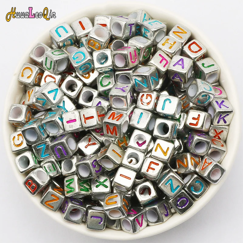 

100 шт., 6 мм, акриловые Квадратные Зеркальные бусины, бусины с отверстиями для рукоделия, изготовления ювелирных изделий, подвески «сделай са...