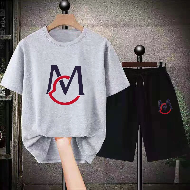2023 Luxury Brands Cotton Set Men Oversized High Quality M Printed TShirts Shorts Sets 2 Piece Outfits Sets Summer Streetwear