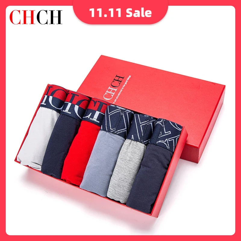 

CHCH High Quality Men's Underpants 100% Cotton 100% Comfortable Stretchy No Pilling Men's Underpants S-3XL 3pcs/6pcs Pack