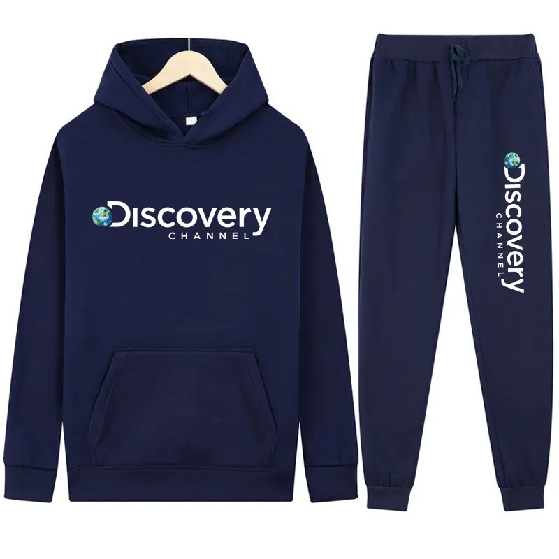 

Женский спортивный костюм из 2 предметов Discovery Channel для бега, Женская толстовка с капюшоном, повседневная одежда, женский спортивный костюм д...