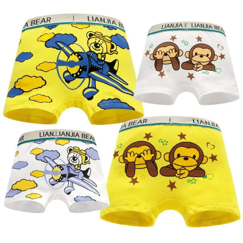 4 шт./лот шорты для мальчиков детское нижнее белье хлопковые боксеры детские