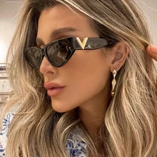 Vintage Cat Eyt Sunglasses Women 2023 Fashion Luxury V Brand Designer Sun Glasses Female Eyewear UV400 gafas de sol mujer