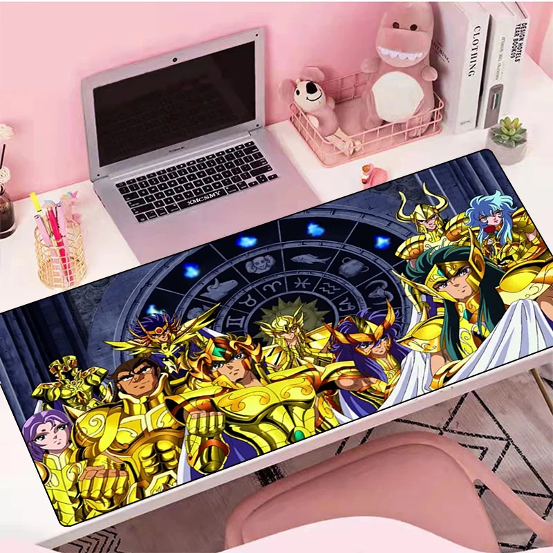 Saint Seiya Large Gaming Mousepad Pc Pffice Accessories Deskmat Cheap Anime Mousepad Gamer Kawaii Extended Keyboard Pads Xxl