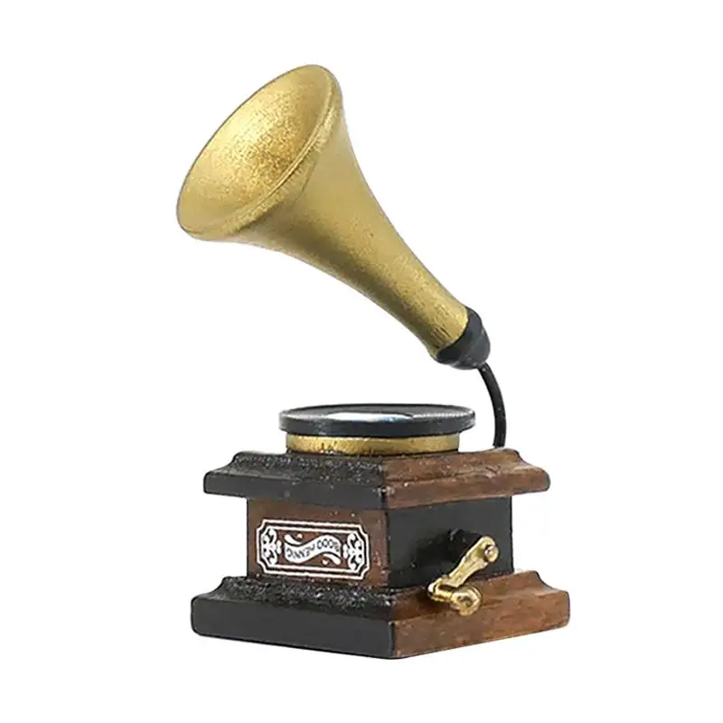 

Mini Gramophone Decor Simulation Gramophone Model Tabletop Mini Adornment