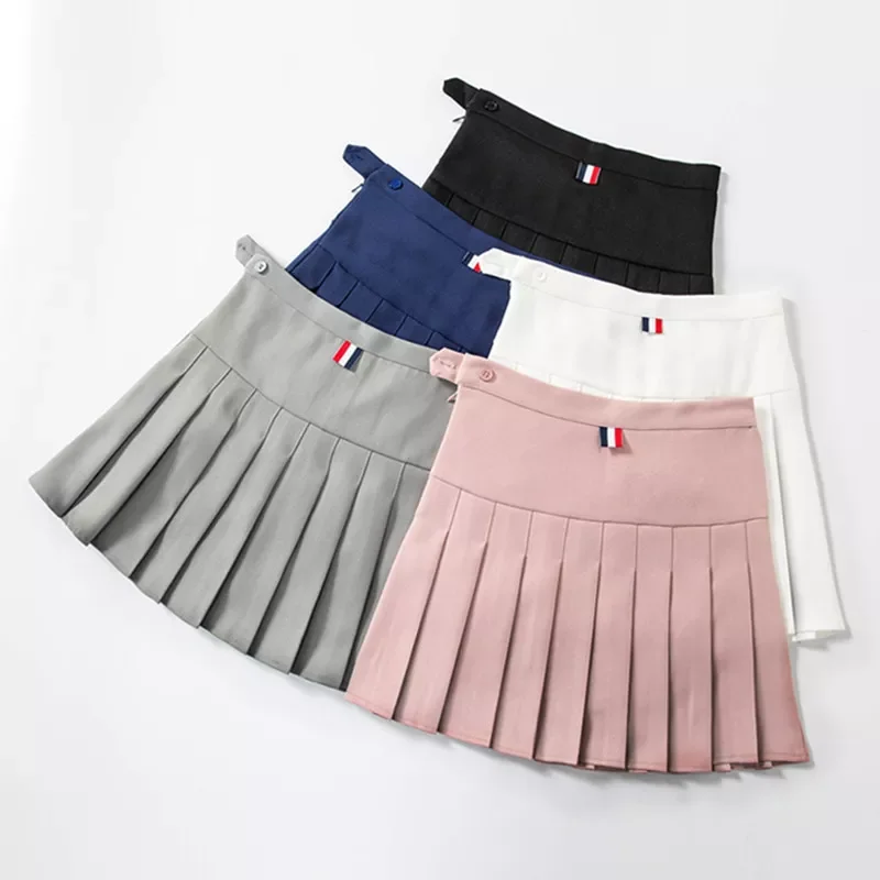 

New Summer Tennis Stripe Women Skirt High Waist Golf Pleated Skirts Female Faldas Jupe Blanche Girls Mini Short Skirt 2021