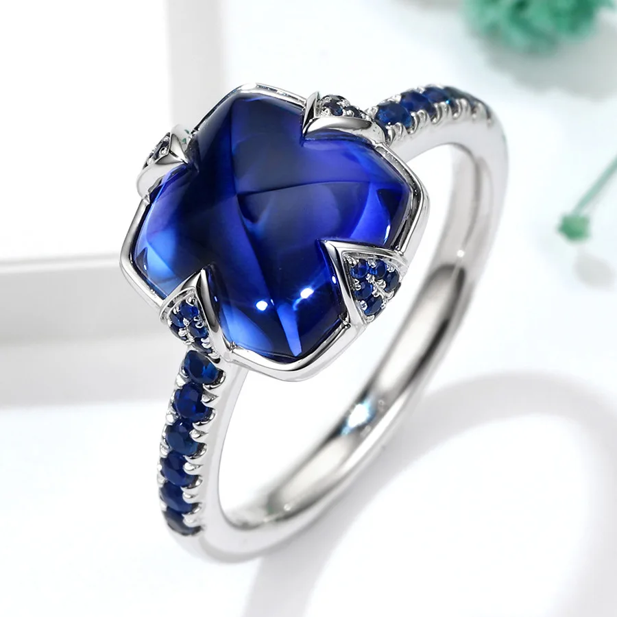

S925 Sterling Silver Origin Sapphire Ring for Women Fine Silver 925 Jewelry Pure Sapphire Gemstone Ring Anillos De Jewellry