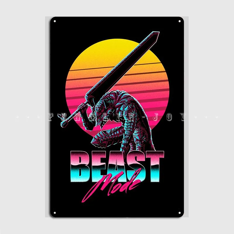 

Beast Mode Poster Metal Plaque Pub Create Bar Cave Wall Decor Tin Sign Poster