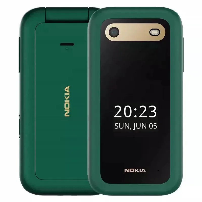 Фото Восстановленный мобильный телефон Nokia 2660 Flip 4G 2022, разблокированный, с двумя SIM-картами, двумя экранами 2,8 дюйма, аккумулятором 1450 мАч, функцией ожидания, для пожилых людей, с резервной функцией №3