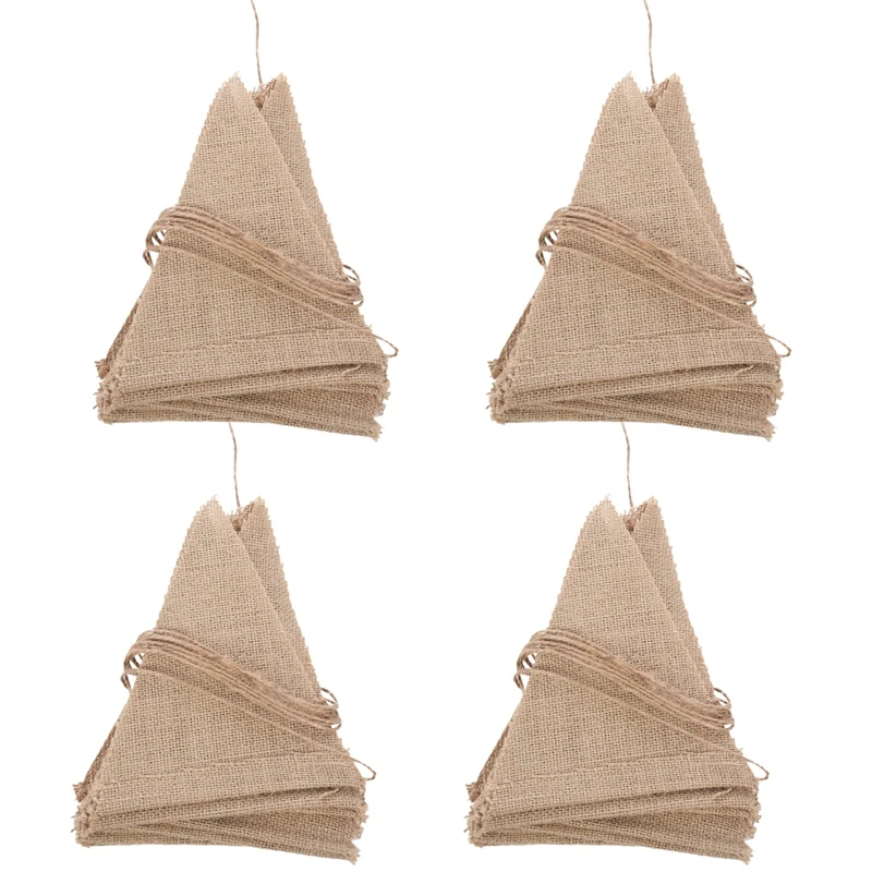 

4 шт., 3,7 м, Φ Hessian, кружевные булочки, потертый шикарный СВАДЕБНЫЙ баннер-деревенский стиль, джут