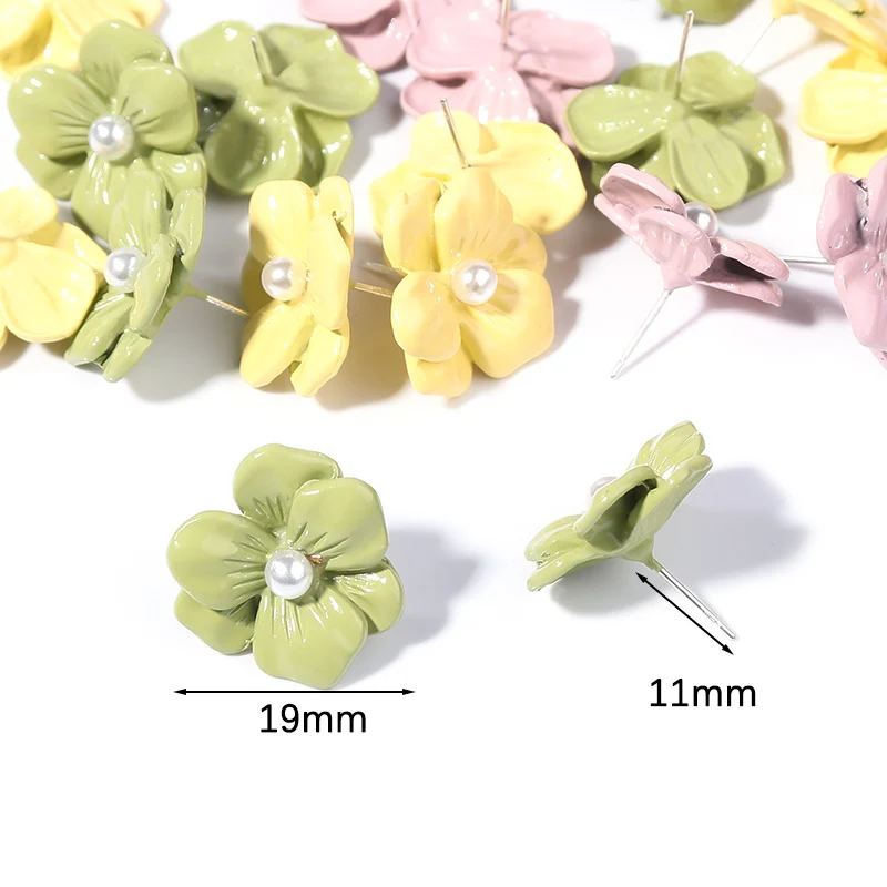 Женские серьги-гвоздики с жемчужинами 3 размера 16/17/19 мм