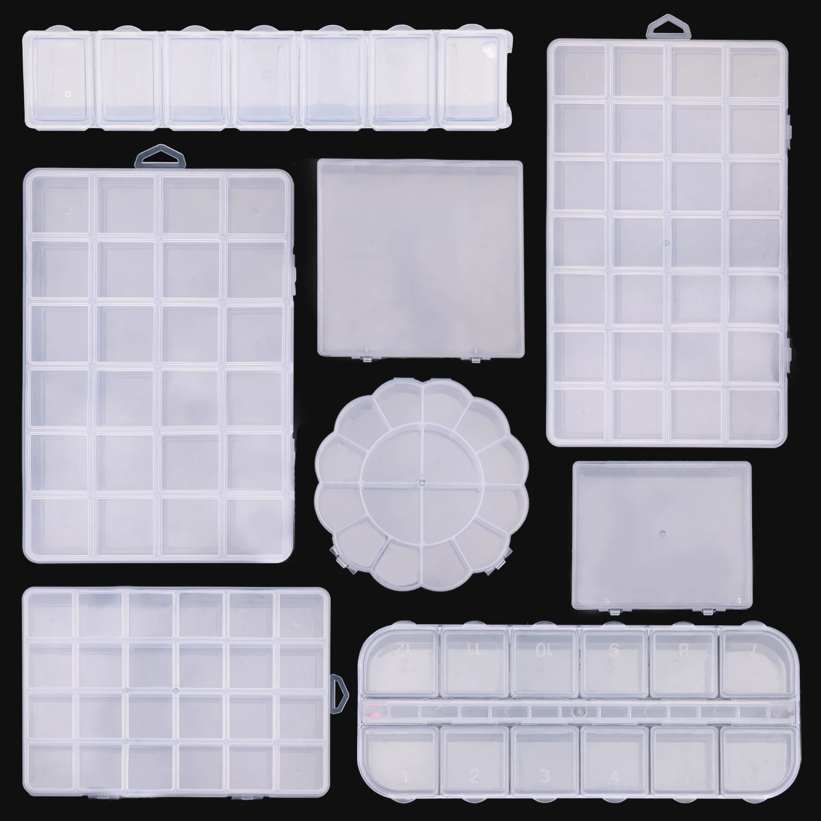 

Bead Storage Box Transparent Plastic Diamond Painting Adjustable For Pliers Jewelry Beads Earring Bracelet Case Organizer