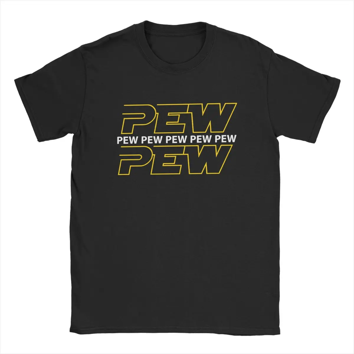 

Disney Star Wars Pew Pew Pew T-Shirt for Men Funny Pure Cotton Tees Round Neck Short Sleeve T Shirts Summer Clothing